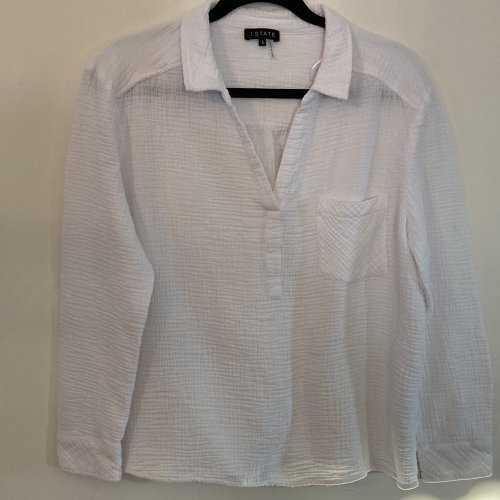 1.State 100 percent cotton v neck long sleeve